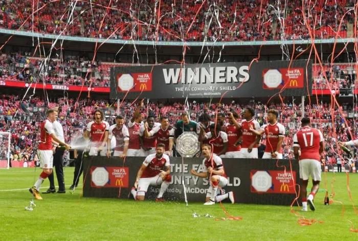 Framed Print : Arsenal Celebrates FA Community Shield Win Against Chelsea (2017-18)