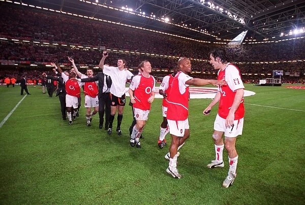 Arsenal Celebrates FA Cup Victory: 1-0 Over Southampton (2003 FA Cup Final, The Millennium Stadium, Cardiff)