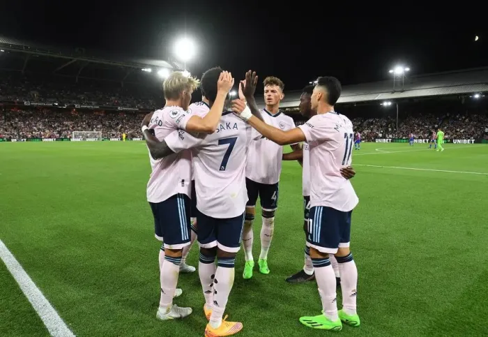 Framed Print : Arsenal Celebrates Second Goal Against Crystal Palace in 2022-23 Premier League Framed Print : Arsenal Celebrates Second Goal Against Crystal Palace in 2022-23 Premier League