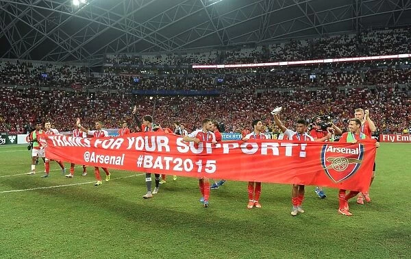 Arsenal Celebrates Victory in 2015 Asia Trophy: Arsenal vs. Everton, Singapore