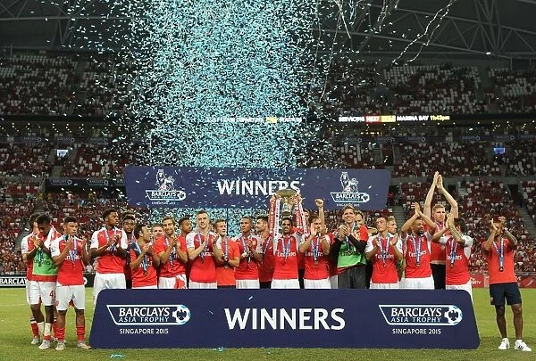 Arsenal Celebrates Victory in Barclays Asia Trophy Against Everton, 2015