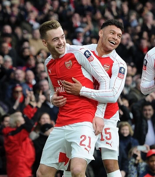 Arsenal: Chambers and Oxlade-Chamberlain Celebrate FA Cup Goal vs Burnley