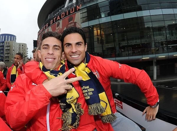 Arsenal Champions: Gabriel and Arteta's FA Cup Victory Celebration