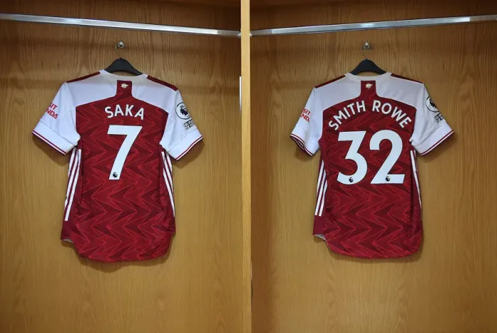 Framed Print : Arsenal Changing Room: Pre-Match Gear of Bukayo Saka and Emile Smith Rowe (2021) - Arsenal vs Brighton & Hove Albion Framed Print : Arsenal Changing Room: Pre-Match Gear of Bukayo Saka and Emile Smith Rowe (2021) - Arsenal vs Brighton & Hove Albion