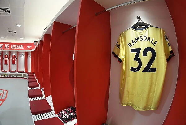 Arsenal Changing Room: Aaron Ramsdale's Shirt Before Arsenal vs Newcastle United (Premier League 2021-22)