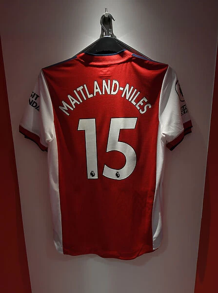 Arsenal Changing Room: Ainsley Maitland-Niles Shirt Before Arsenal vs. Watford (2021-22)