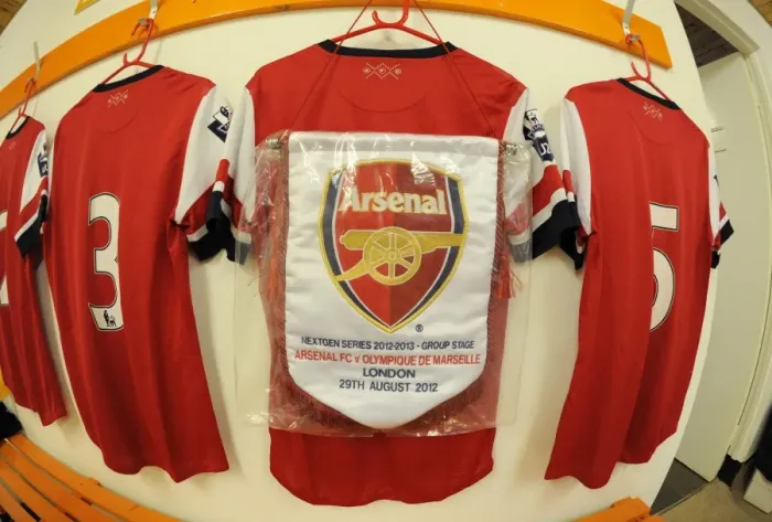 Framed Print : Arsenal Changing Room: Arsenal U19 vs Marseille, NextGen Series