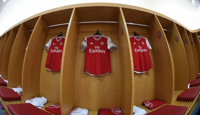 Framed Print : Arsenal Changing Room Before Arsenal v Burnley Premier League Match, Emirates Stadium, 2019