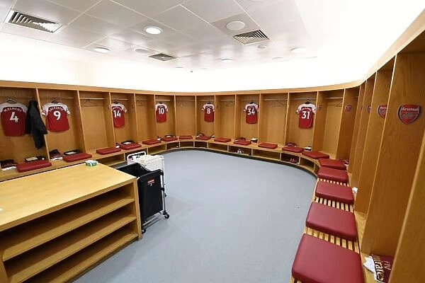 Arsenal Changing Room Before Arsenal v Manchester United Premier League Match, Emirates Stadium (2019)