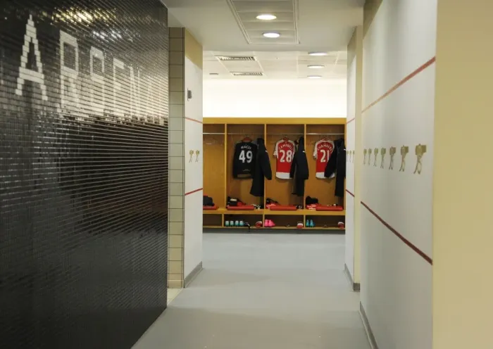 Framed Print : Arsenal Changing Room - Arsenal vs. Everton, Premier League 2015 / 16
