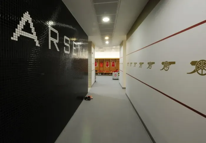 Framed Print : Arsenal Changing Room Before Arsenal vs. Bournemouth, Premier League 2015-16