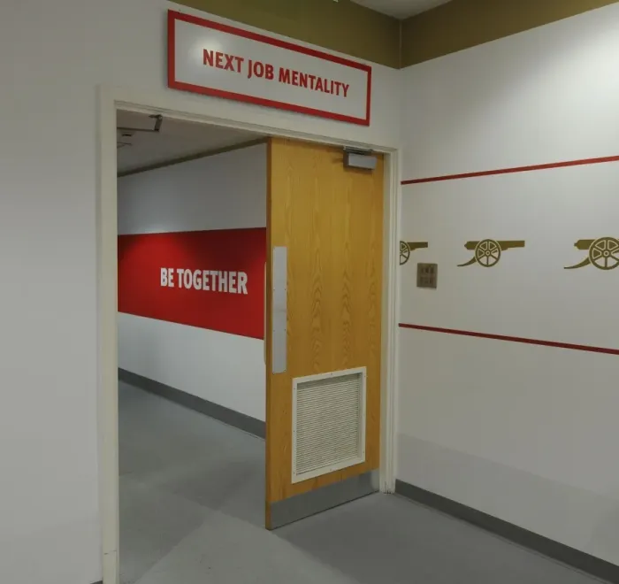 Framed Print : Arsenal Changing Room Before Arsenal vs. Chelsea (2015-16)