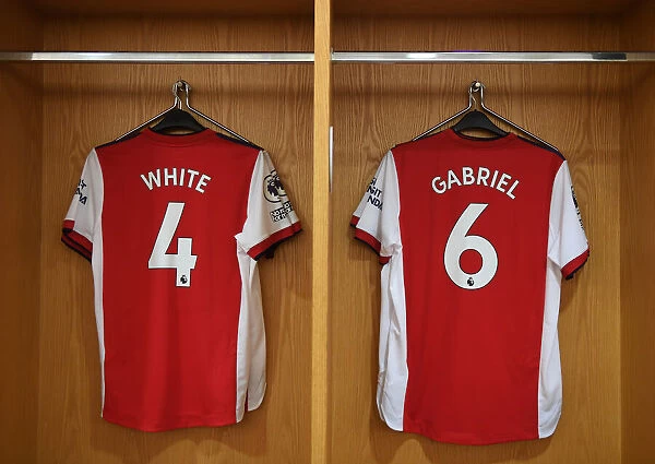 Arsenal Changing Room: Ben White and Gabriel's Shirts Before Arsenal vs Norwich City (2021-22)