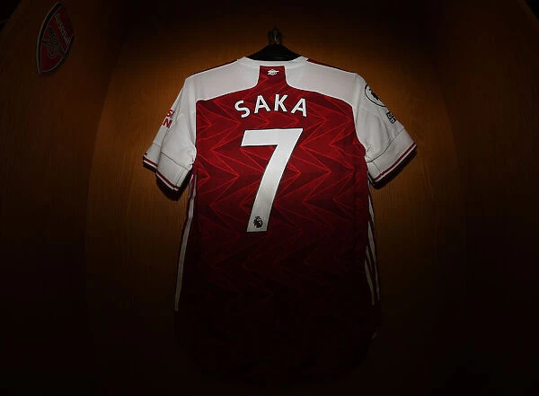 Arsenal Changing Room: Bukayo Saka's Shirt Before Arsenal vs Burnley (2020-21)