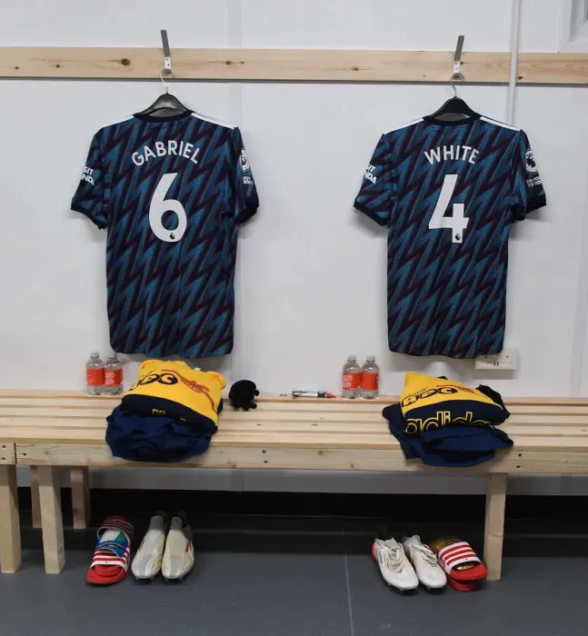 Framed Print : Arsenal Changing Room: Gabriel and Ben White Gear Up for Leeds United Clash (Premier League 2021-22) Framed Print : Arsenal Changing Room: Gabriel and Ben White Gear Up for Leeds United Clash (Premier League 2021-22)