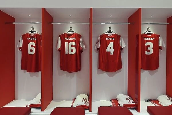 Arsenal Changing Room: Gabriel, Holding, White, and Tierney Prepare for Arsenal vs Juventus (2022-23)