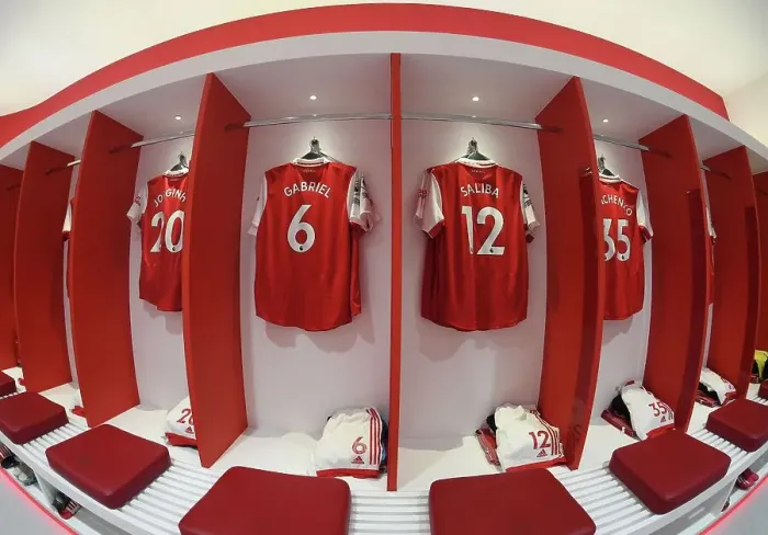 Framed Print : Arsenal Changing Room: Gabriel and Saliba Shirts Before Arsenal v Everton, Premier League 2022-23 Framed Print : Arsenal Changing Room: Gabriel and Saliba Shirts Before Arsenal v Everton, Premier League 2022-23