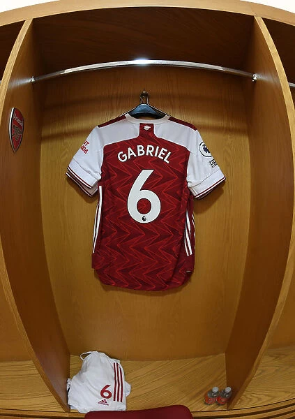 Arsenal Changing Room: Gabriels Shirt Before Arsenal v West Ham United (2020-21)