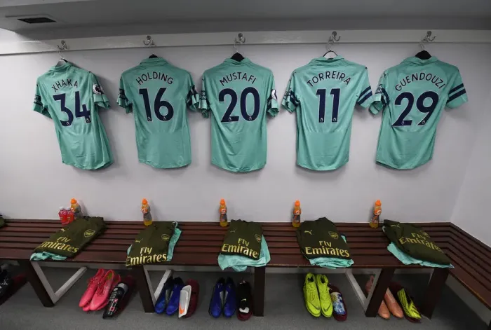 Framed Print : Arsenal Changing Room: Gearing Up for Crystal Palace Showdown (2018-19)