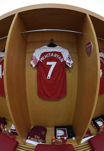 Arsenal Changing Room: Henrikh Mkhitaryan's Shirt Before Arsenal v Newcastle United (2018-19)