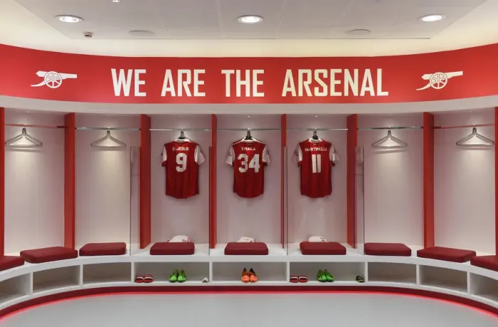 Framed Print : Arsenal Changing Room: Jesus, Xhaka, Martinelli Pre-Season Gear Up for Arsenal v Sevilla (Emirates Cup 2022)