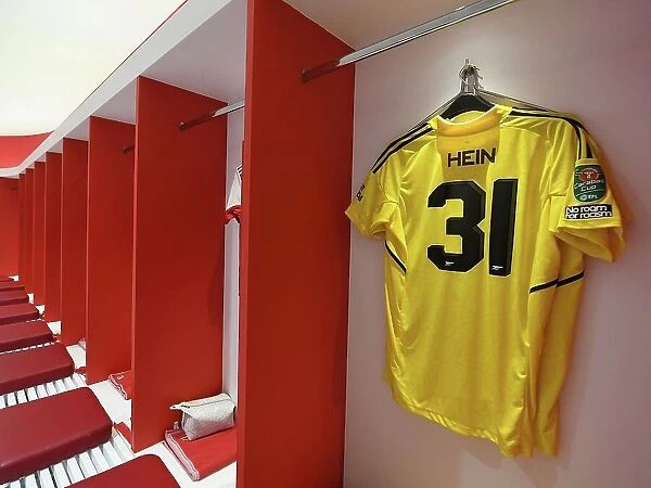 Arsenal Changing Room: Karl Hein's Shirt Before Arsenal vs Brighton & Hove Albion (Carabao Cup 2022-23)