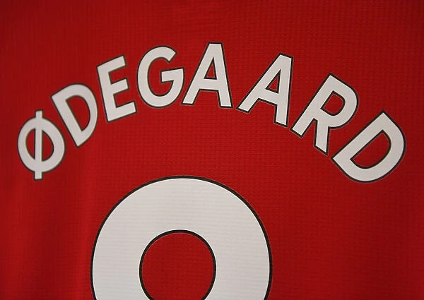 Arsenal Changing Room: Martin Odegaard's Shirt Prepared for Arsenal vs Norwich City (2021-22)