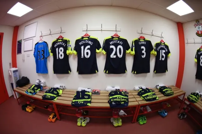 Framed Print : Arsenal Changing Room Before Match: Southampton vs. Arsenal (2016-17)