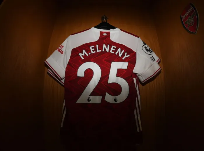 Framed Print : Arsenal Changing Room: Mo Elneny's Hanger Awaits before Arsenal vs Burnley (2020-21) Framed Print : Arsenal Changing Room: Mo Elneny's Hanger Awaits before Arsenal vs Burnley (2020-21)