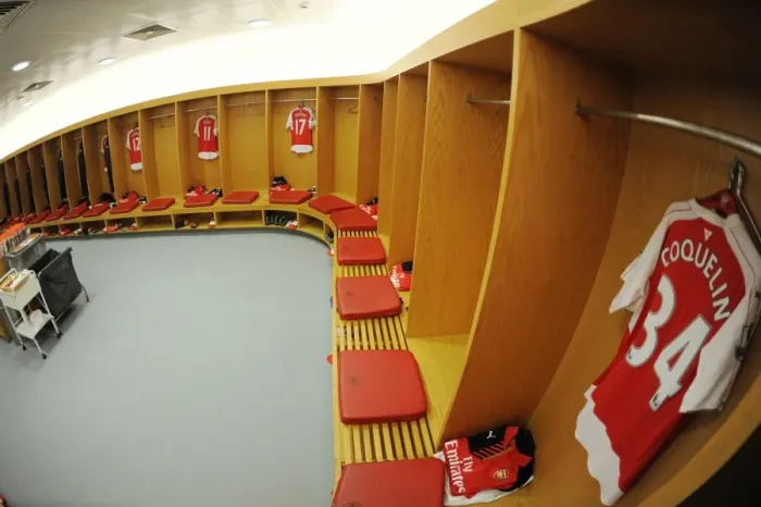 Framed Print : Arsenal Changing Room: Preparing for Arsenal vs. Everton, Premier League 2015 / 16