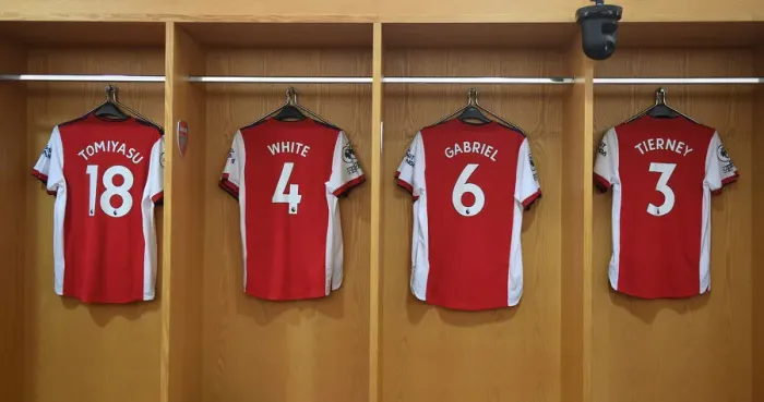 Framed Print : Arsenal Changing Room: Tierney, Tomiyasu, White, and Gabriel's Shirts Ready for Arsenal v Norwich City (2021-22) Framed Print : Arsenal Changing Room: Tierney, Tomiyasu, White, and Gabriel's Shirts Ready for Arsenal v Norwich City (2021-22)