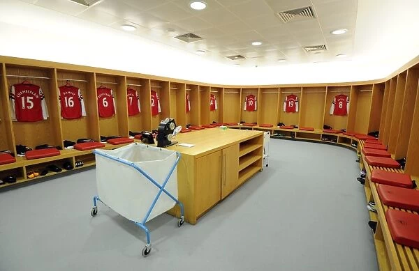 Arsenal changingroom. Arsenal 2:1 Aston Villa. Barclays Premier League. Emirates Stadium, 23 / 2 / 13