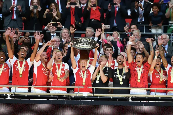 Framed Print : Arsenal Claim Community Shield: Martin Odegaard Lifts the Trophy Framed Print : Arsenal Claim Community Shield: Martin Odegaard Lifts the Trophy
