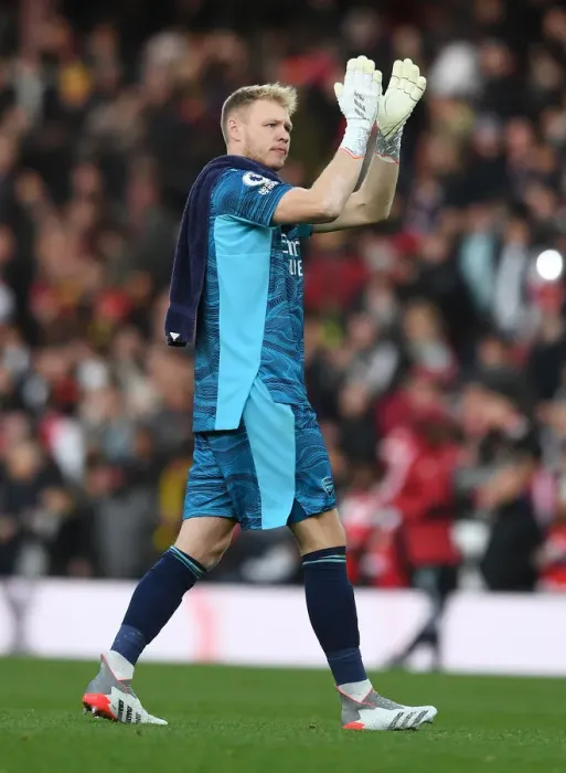 Framed Print : Arsenal Clinch Premier League Title: Aaron Ramsdale's Emotional Victory Celebration