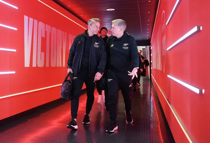 Framed Print : Arsenal Coaches Prepare for Arsenal v Juventus Friendly at Emirates Stadium