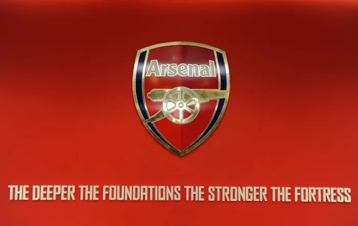 Framed Print : Arsenal crest in the players entrance. Arsenal 1: 2 Borussia Dortmund. UEFA Champions League Framed Print : Arsenal crest in the players entrance. Arsenal 1: 2 Borussia Dortmund. UEFA Champions League