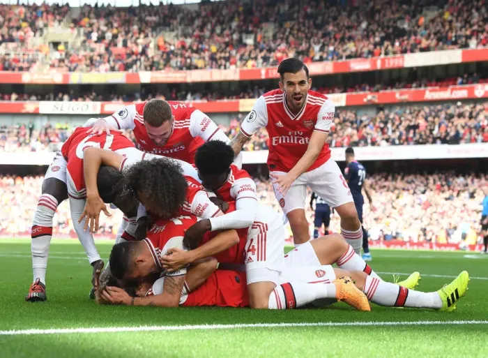 Framed Print : Arsenal: David Luiz's Goal and Team Celebration vs AFC Bournemouth (2019-20) Framed Print : Arsenal: David Luiz's Goal and Team Celebration vs AFC Bournemouth (2019-20)