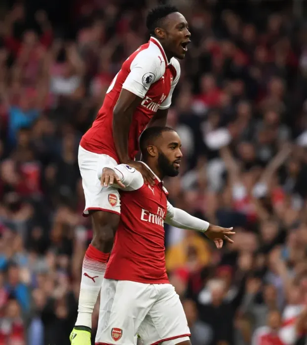 Framed Print : Arsenal Debut Goals: Lacazette and Welbeck vs. Leicester City (2017-18) Framed Print : Arsenal Debut Goals: Lacazette and Welbeck vs. Leicester City (2017-18)