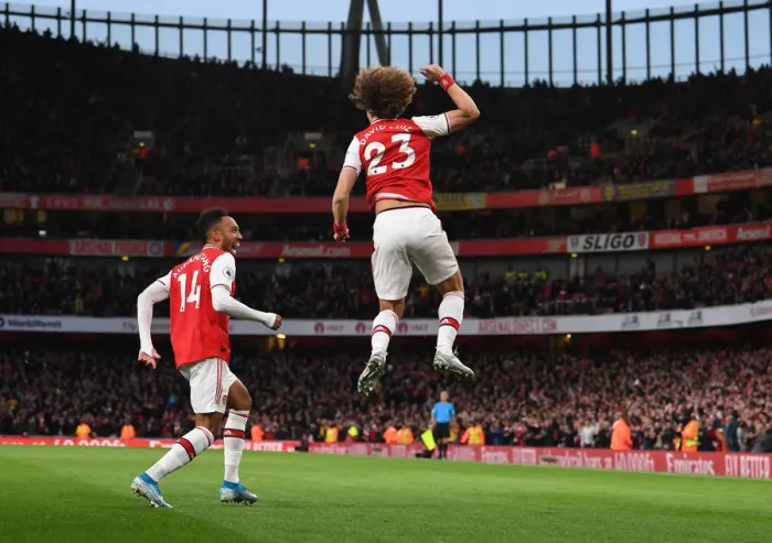 Framed Print : Arsenal: Double Trouble - David Luiz and Pierre-Emerick Aubameyang's Stunning Goals vs Crystal Palace (2019-20)