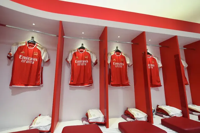Framed Print : Arsenal Dressing Room: Pre-Match Moments before Arsenal FC vs Fulham FC, Premier League 2023-24