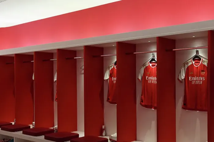 Framed Print : Arsenal Dressing Room: Pre-Match Preparation vs Crystal Palace (2023-24)