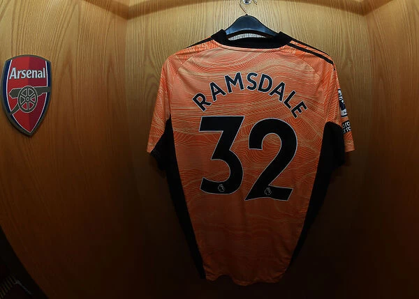 Arsenal Dressing Room: Preparing Aaron Ramsdale's Shirt for Arsenal vs Norwich City (2021-22)