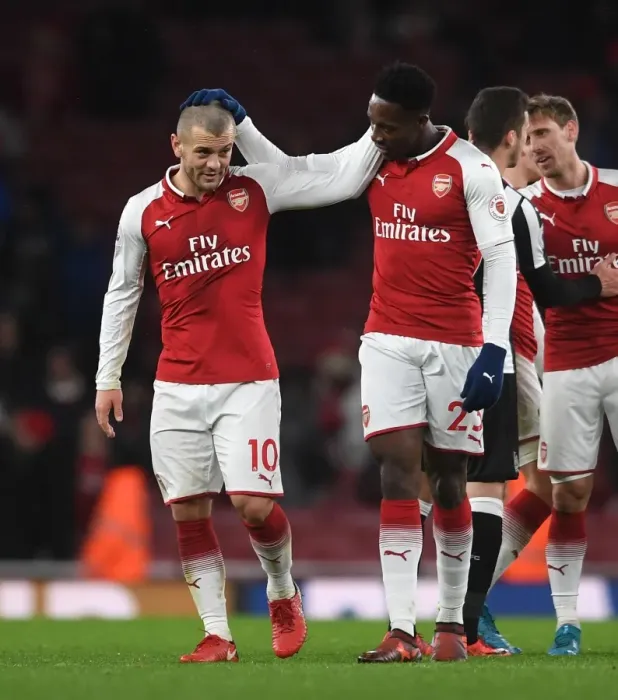 Framed Print : Arsenal Duo Jack Wilshere and Danny Welbeck Celebrate Victory Over Newcastle United Framed Print : Arsenal Duo Jack Wilshere and Danny Welbeck Celebrate Victory Over Newcastle United