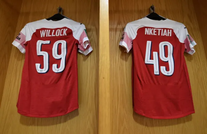 Framed Print : Arsenal Duo Joe Willock and Eddie Nketiah Prepare for Carabao Cup Clash against Blackpool