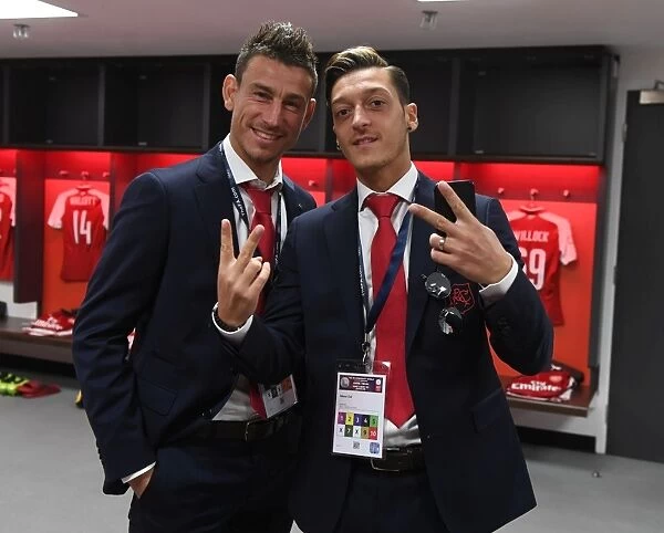 Arsenal Duo: Koscielny and Ozil in the Calm Before the Community Shield Storm (Arsenal vs Chelsea, 2017-18)