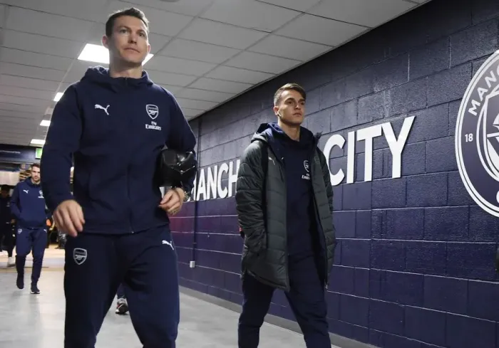 Framed Print : Arsenal Duo Lichtsteiner and Suarez Arrive at Etihad Stadium Ahead of Manchester City vs Arsenal (2018-19)