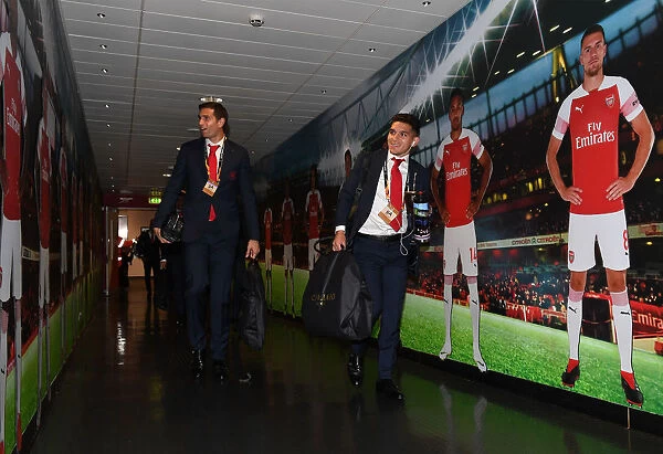 Arsenal Duo Martinez and Torreira Make Their Way to Emirates Stadium for UEFA Europa League Match
