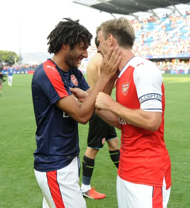Framed Print : Arsenal Duo Mohamed Elneny and Nacho Monreal: Post-Match Moment at 2016 MLS All-Stars Framed Print : Arsenal Duo Mohamed Elneny and Nacho Monreal: Post-Match Moment at 2016 MLS All-Stars