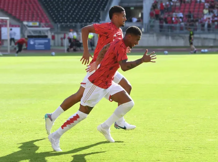 Framed Print : Arsenal Duo Saliba and Nelson Pre-Season Training: Nuremberg Friendly, 2023