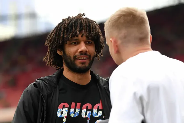 Framed Print : Arsenal: Elneny and Zinchenko Deep in Pre-Match Discussion (2022-23) Framed Print : Arsenal: Elneny and Zinchenko Deep in Pre-Match Discussion (2022-23)